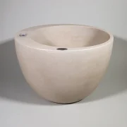 selbstbewässernder Pflanzkübel mit Wasserreservoir heller podd Serie Röder in der Farbe Camel