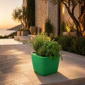 Selbstbewässerndes Pflanzgefäß „podd LOCKWITZ“ in der Farbe Grün