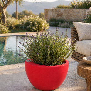 Selbstbewässerndes Pflanzgefäß „podd RÖDER“ in der Farbe Rot