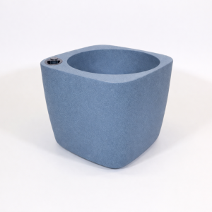 Self-watering planter “podd LOCKWITZ” in the color dove blue nature stone
