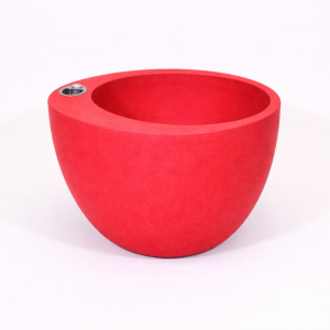 Self-watering planter “podd RÖDER” in salmon pink