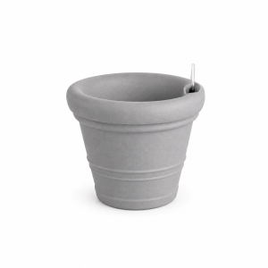 Self-watering planter “podd WEIßERITZ” in the color zinc